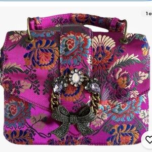 Aldo bow Floral Embroidered Handbag